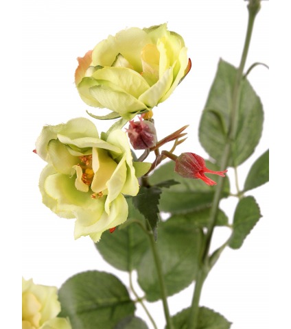 Rose ramifiée artificielle jaune