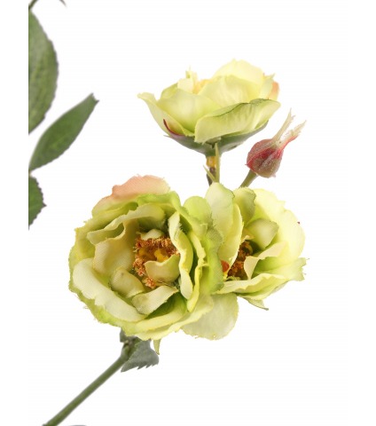 Rose ramifiée artificielle jaune