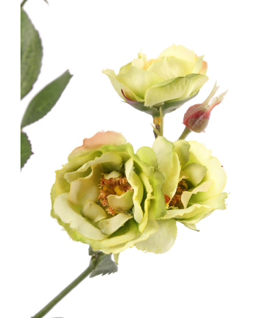Rose ramifiée artificielle jaune