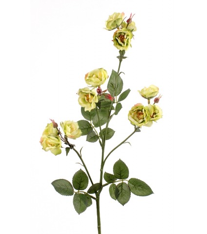 Rose ramifiée artificielle jaune