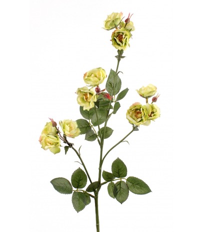 Rose ramifiée artificielle jaune