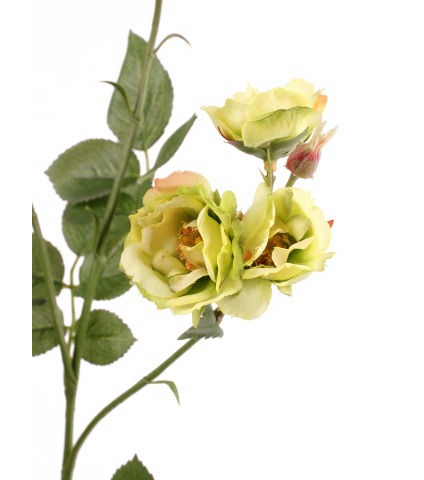 Rose ramifiée artificielle jaune