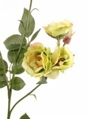 Rose ramifiée artificielle jaune