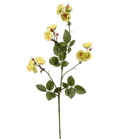 Rose ramifiée artificielle jaune