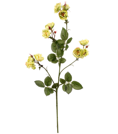 Rose ramifiée artificielle jaune