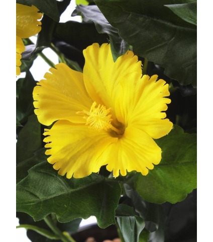 Hibiscus artificiel jaune