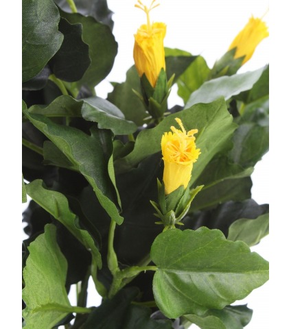 Hibiscus artificiel jaune
