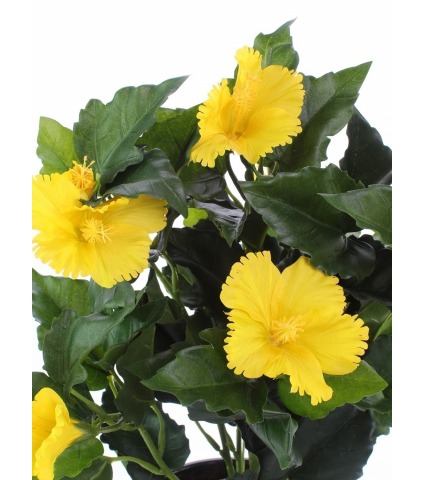 Hibiscus artificiel jaune