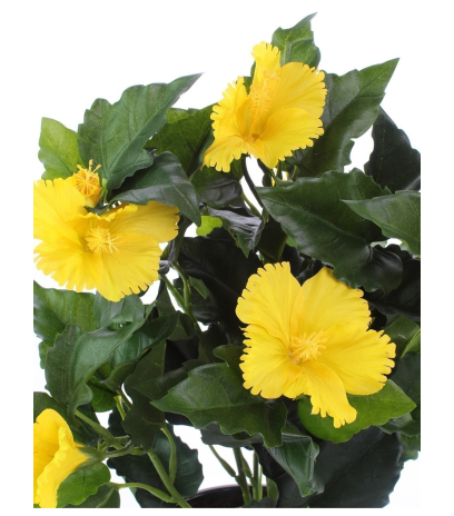 Hibiscus artificiel jaune