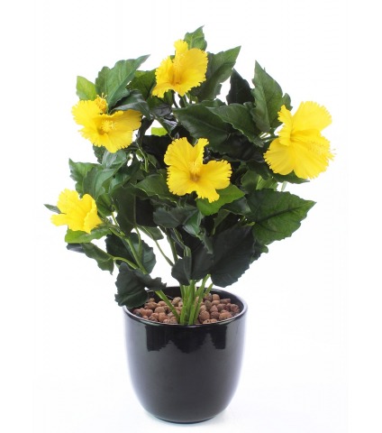 Hibiscus artificiel jaune