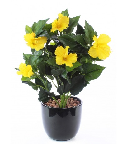 Hibiscus artificiel jaune