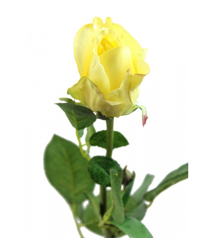 Rose artificielle jaune pâle