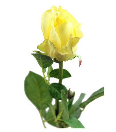 Rose artificielle jaune pâle