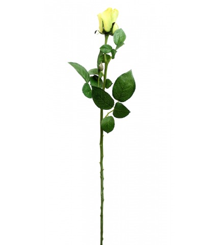 Rose artificielle jaune pâle