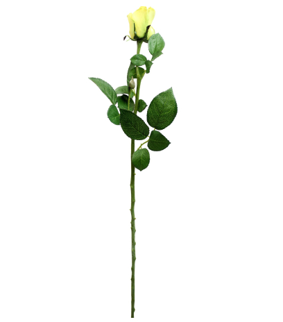 Rose artificielle jaune pâle