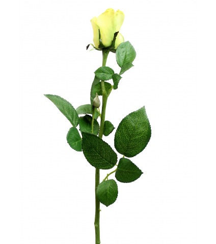 Rose artificielle jaune pâle