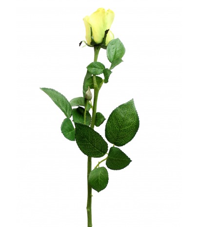 Rose artificielle jaune pâle