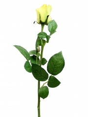 Rose artificielle jaune pâle