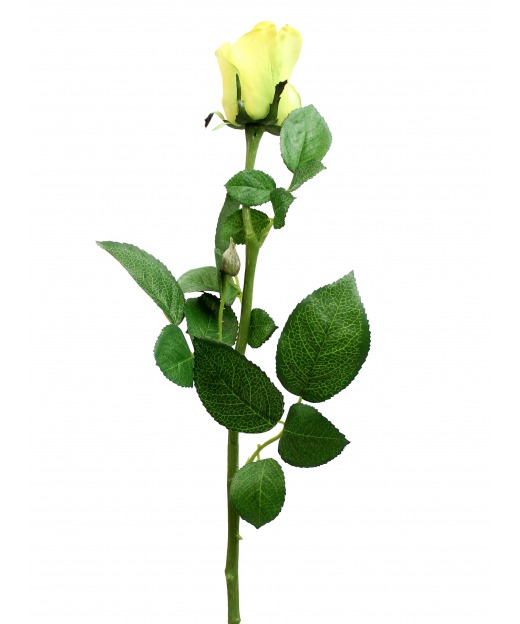 Rose artificielle jaune pâle