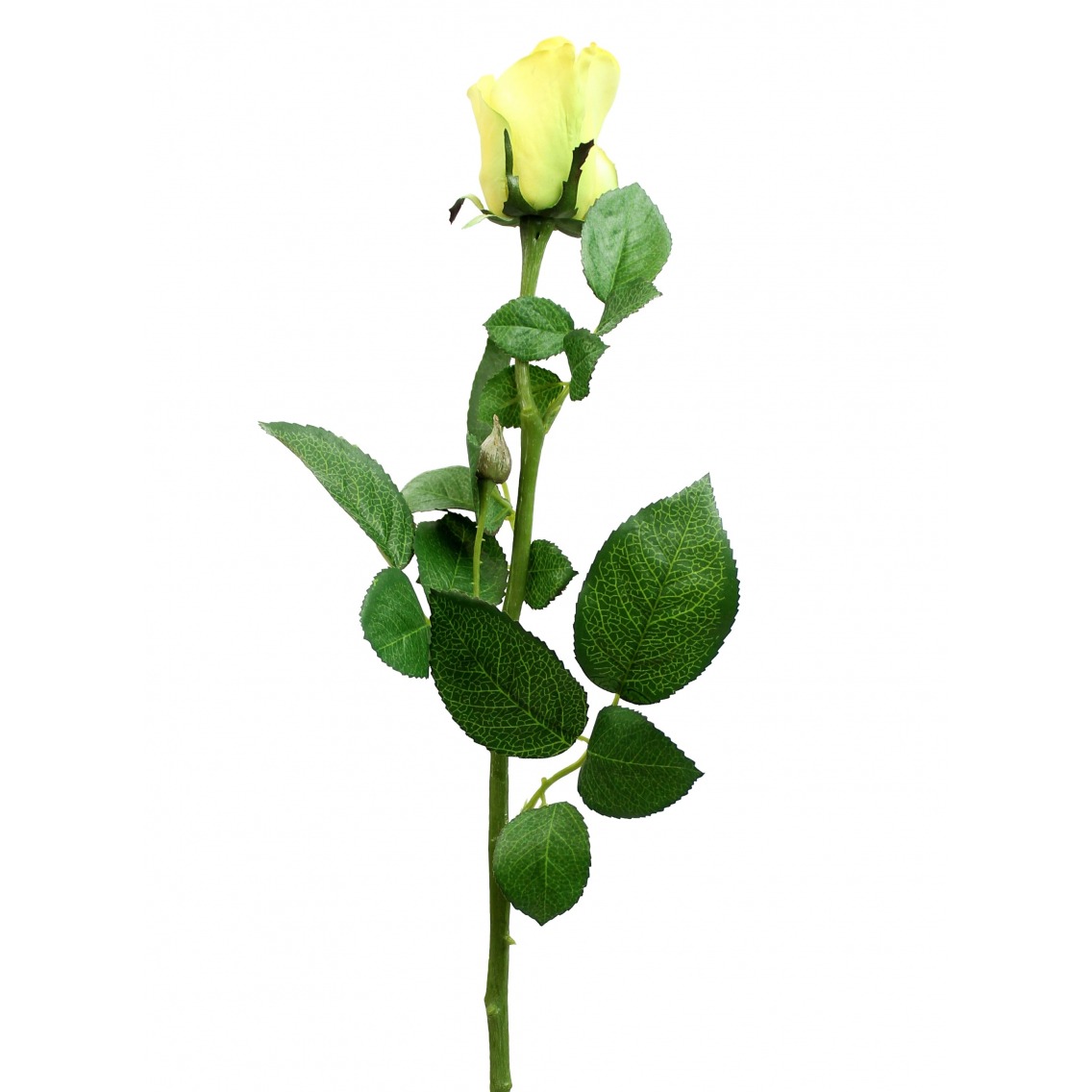 Rose artificielle jaune pâle