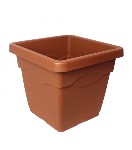 Grand pot carré marron