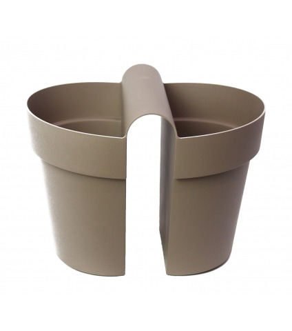 Pot balustrade double gris taupe
