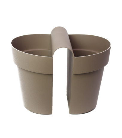 Pot balustrade double gris taupe