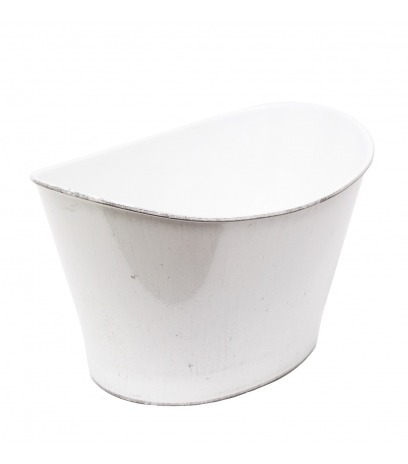 Jardinière blanche demi-lune