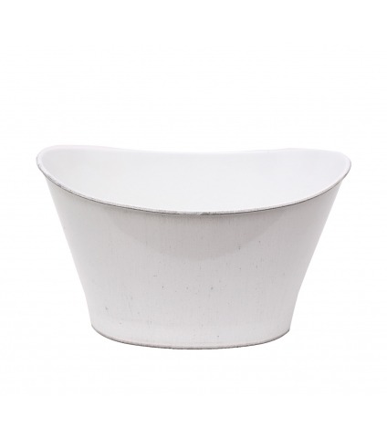Jardinière blanche demi-lune