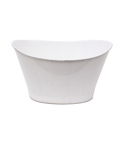 Jardinière blanche demi-lune