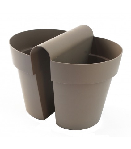 Pot balustrade double gris taupe