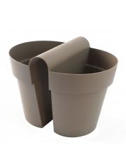 Pot balustrade double gris taupe