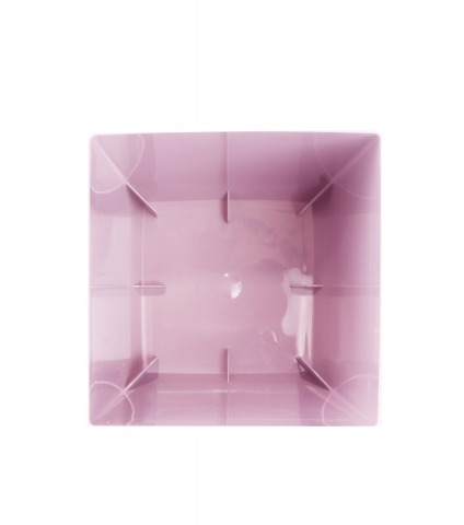 Pot plastique carré lilas curvo