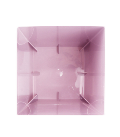 Pot plastique carré lilas curvo