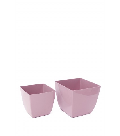 Pot plastique carré lilas curvo